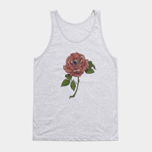 Delicate Long Stem Eye Rose Tank Top